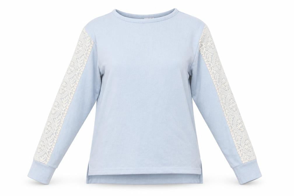 Flora Nikrooz Womens Blue Round Neck  Cotton Pullover Jumper Size S