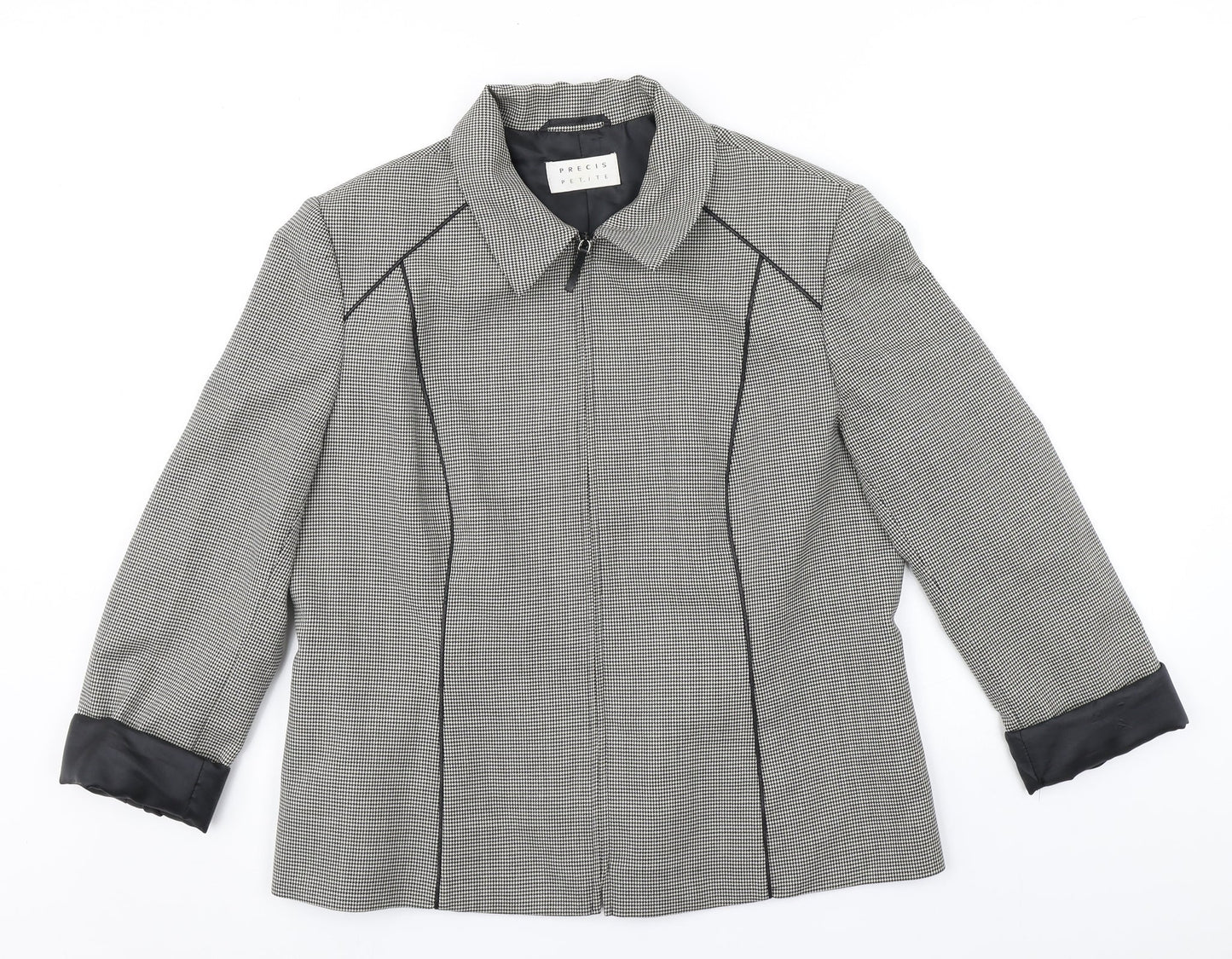 Precis Womens Grey Houndstooth  Jacket  Size 16