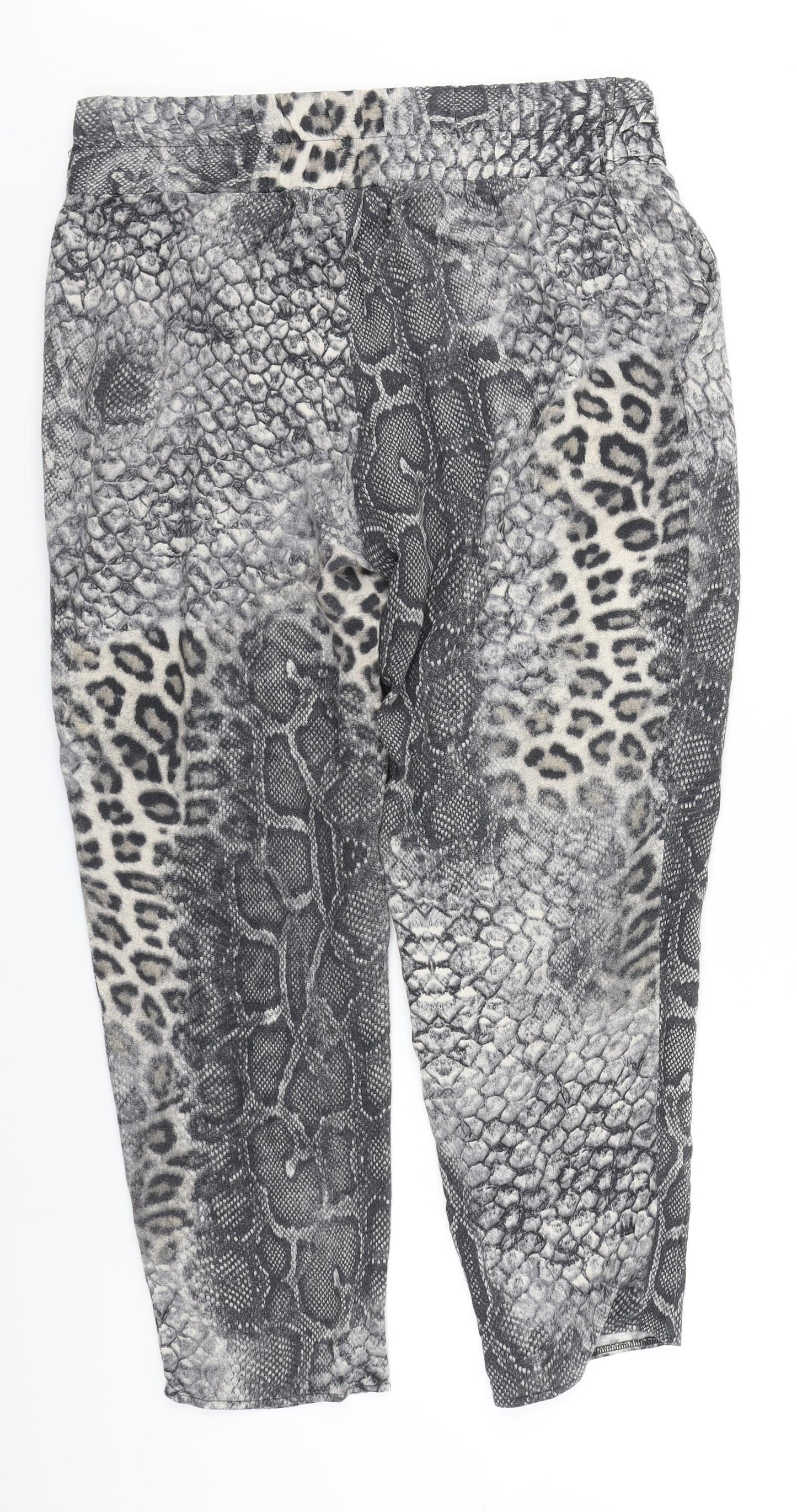 Dorothy Perkins Womens Grey Animal Print Polyester Trousers  Size 14 L26 in Regular