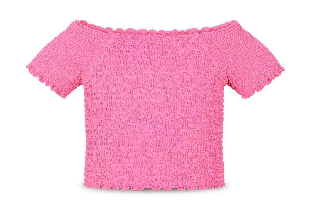 Primark Girls Pink  Polyester Basic Blouse Size 6-7 Years Boat Neck
