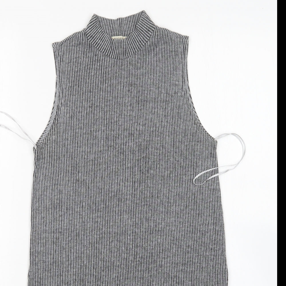 Papaya Womens Grey Round Neck  Polyester Vest Jumper Size 8