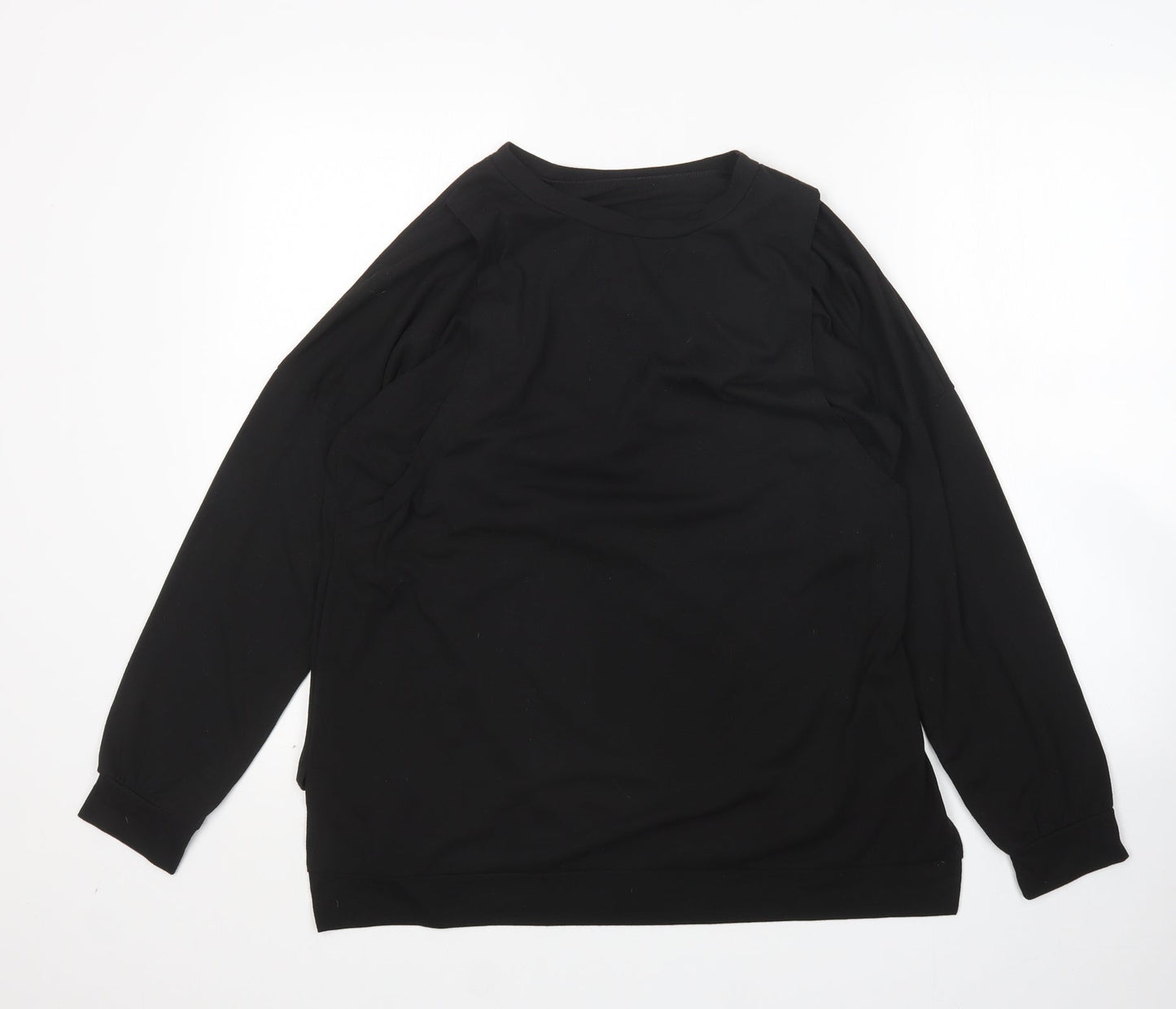Preworn Womens Black  Polyester Pullover Sweatshirt Size L