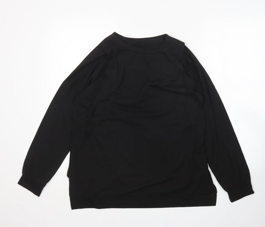 Preworn Womens Black  Polyester Pullover Sweatshirt Size L