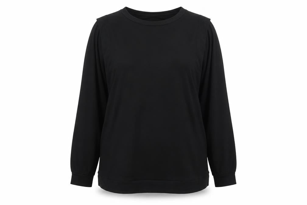 Preworn Womens Black  Polyester Pullover Sweatshirt Size L
