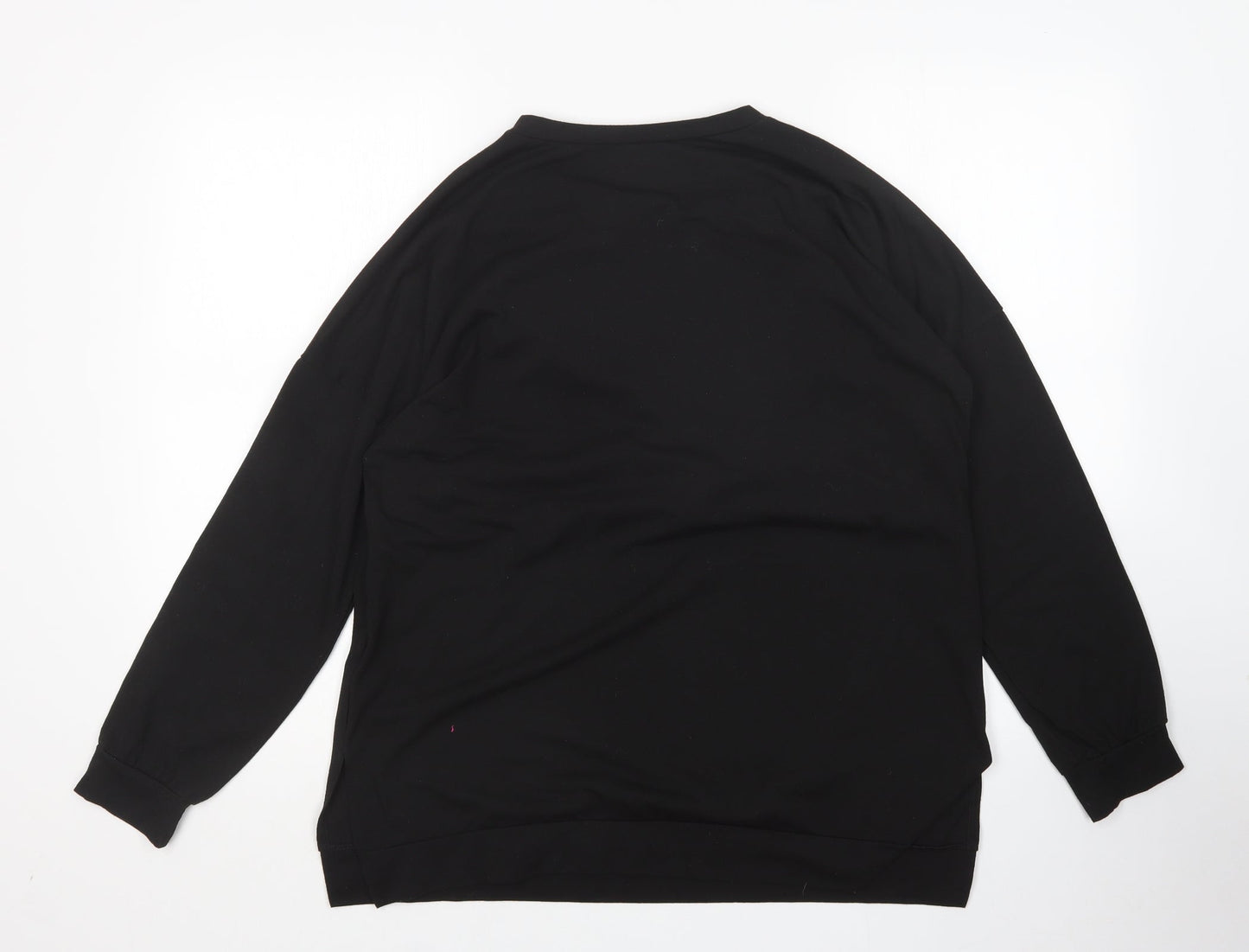 Preworn Womens Black  Polyester Pullover Sweatshirt Size L