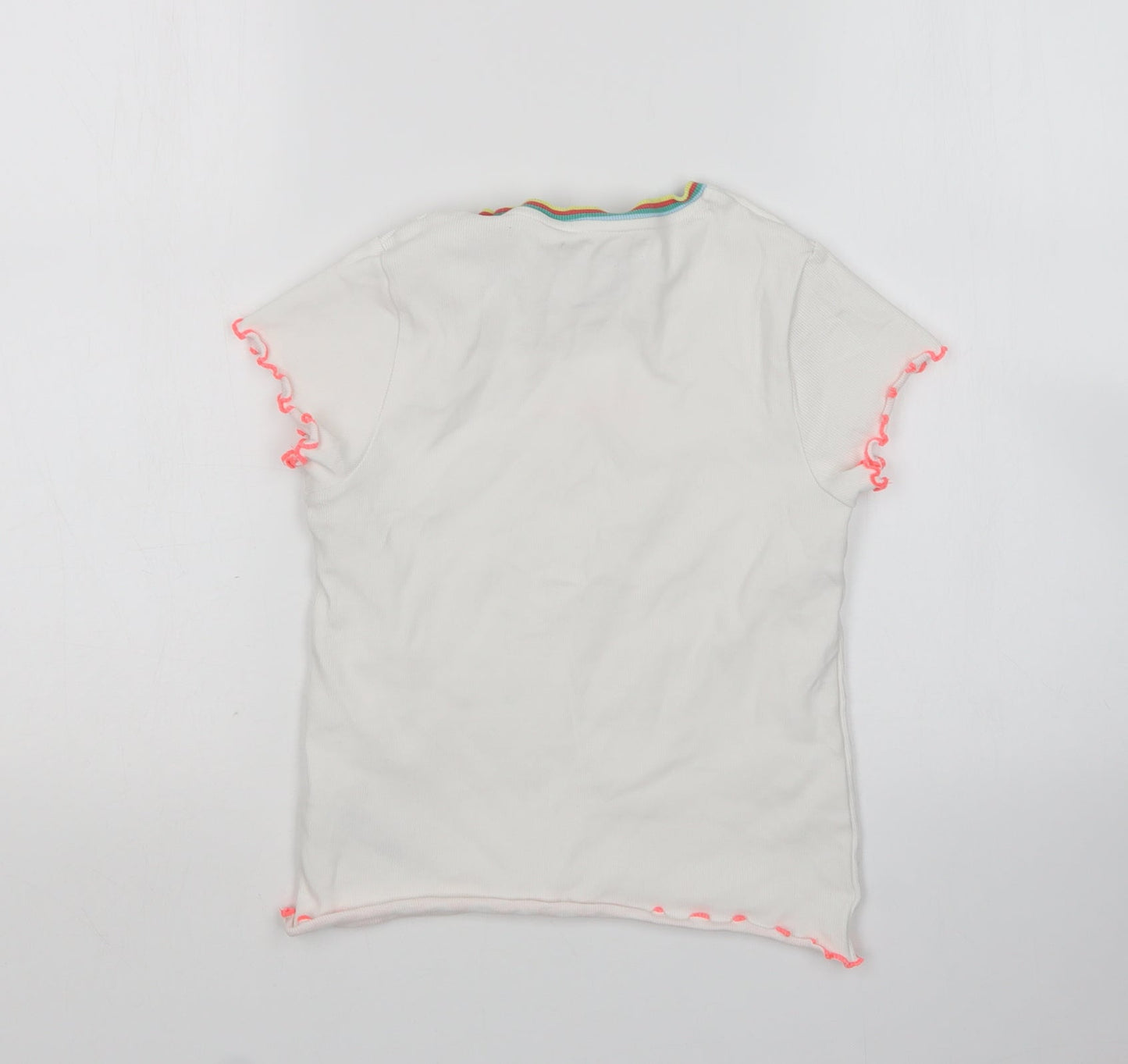 m7s Girls Multicoloured  Cotton Basic T-Shirt Size 9-10 Years Round Neck