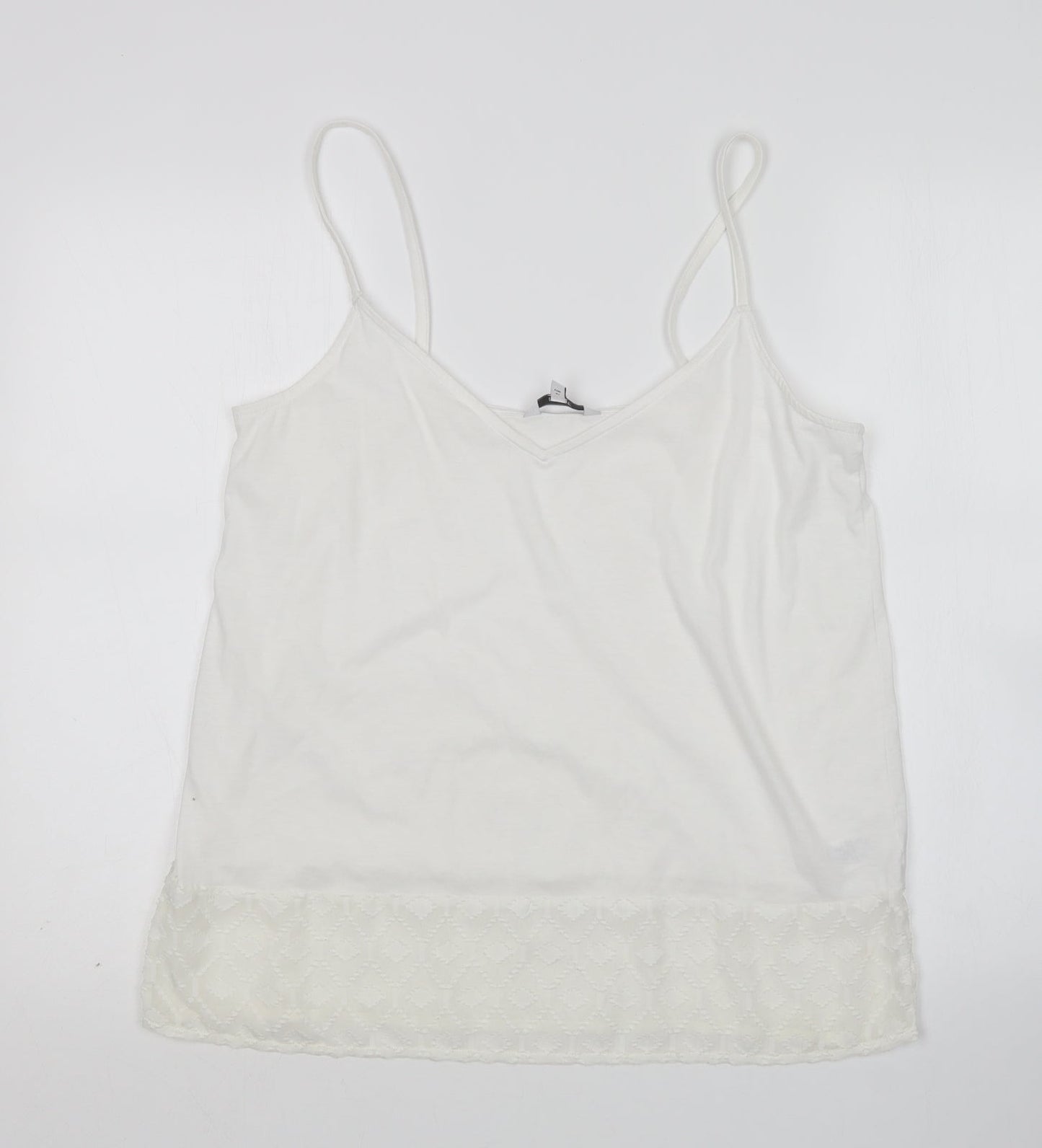 NEXT Womens White  Polyester Basic Tank Size 14 V-Neck