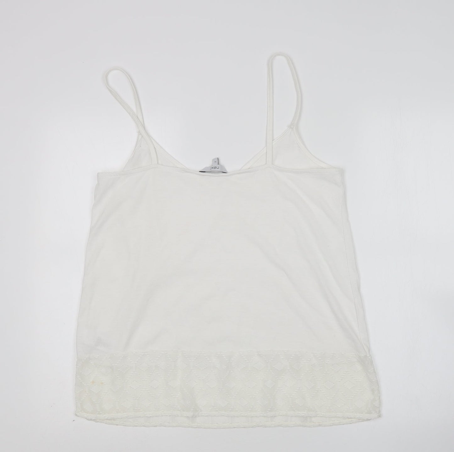 NEXT Womens White  Polyester Basic Tank Size 14 V-Neck