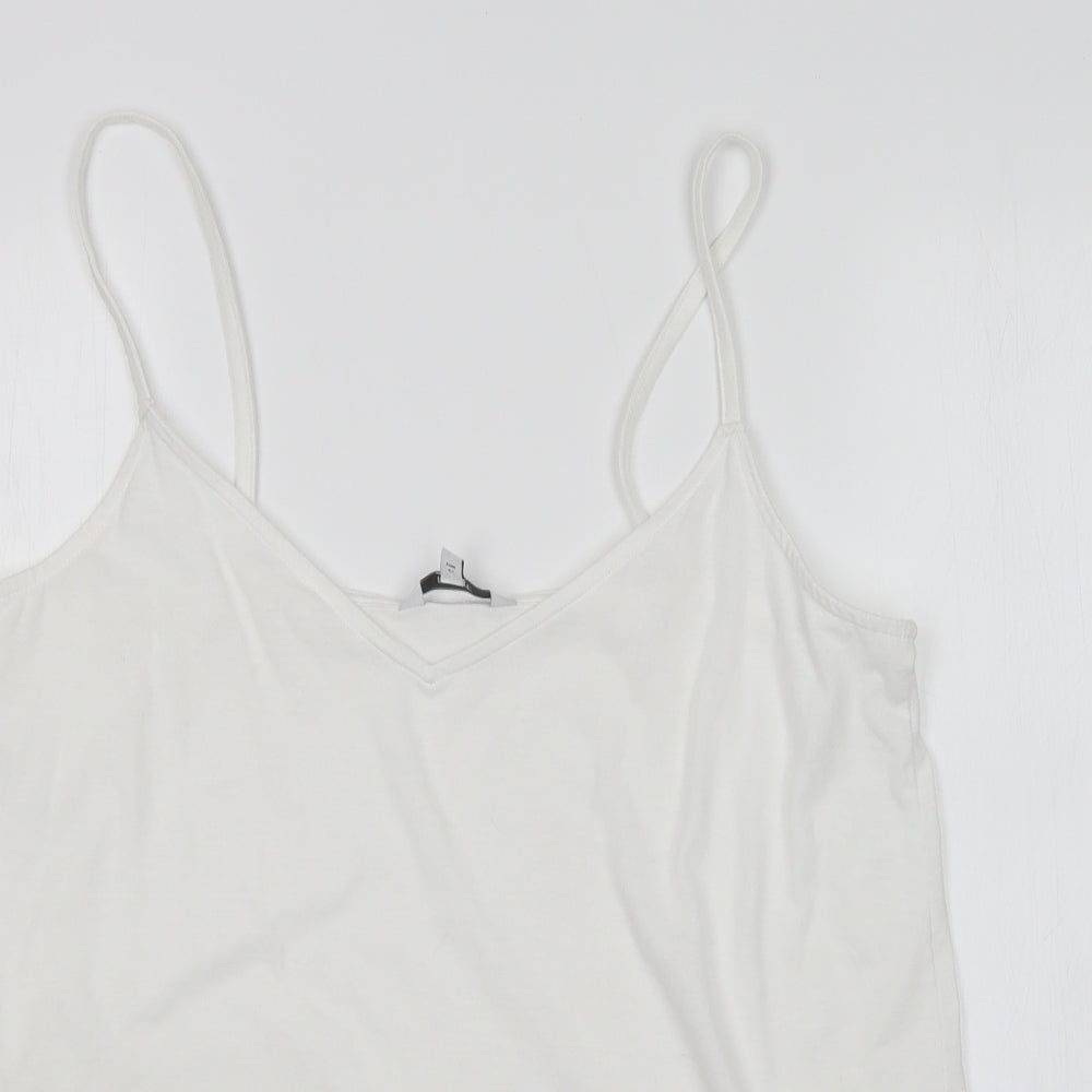 NEXT Womens White  Polyester Basic Tank Size 14 V-Neck