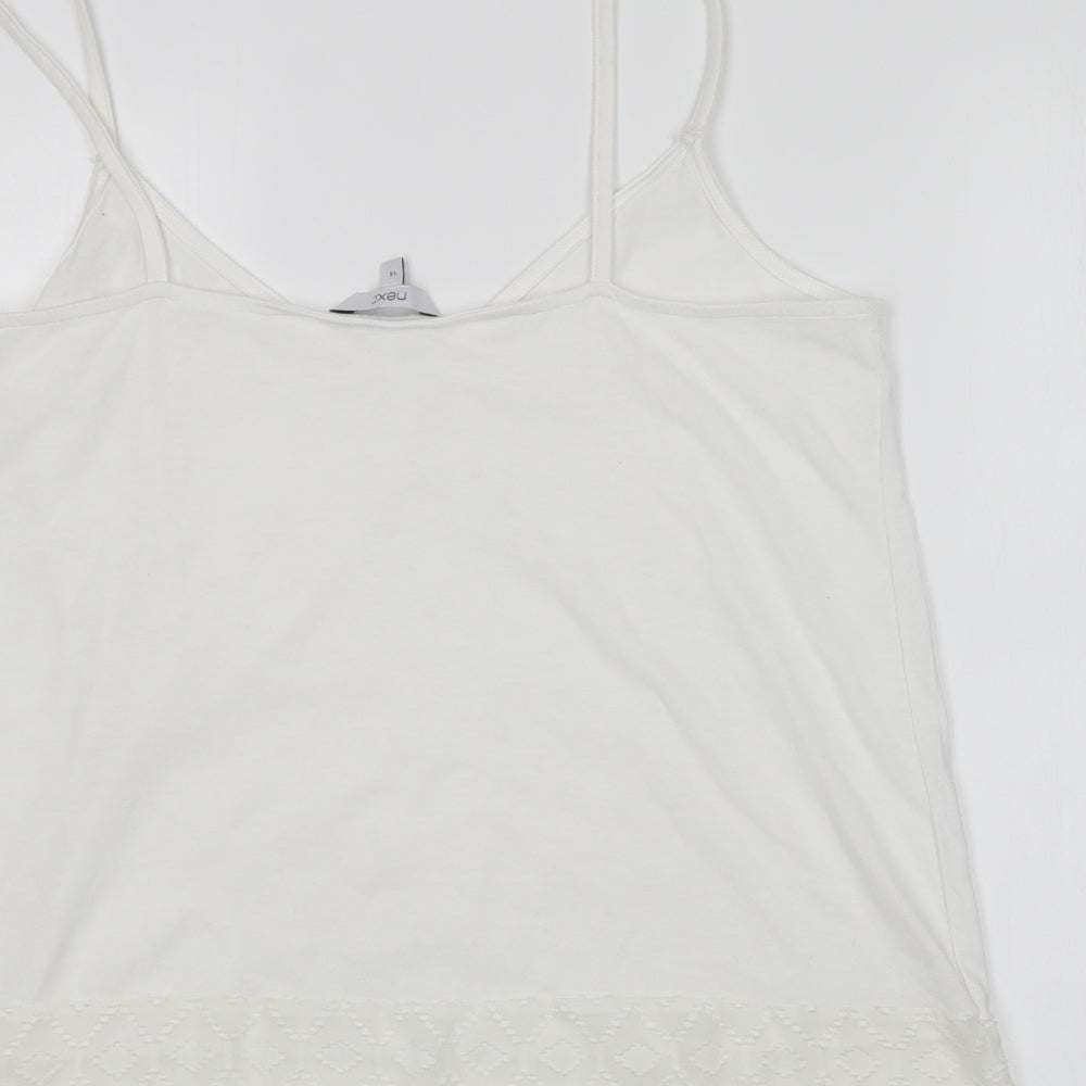 NEXT Womens White  Polyester Basic Tank Size 14 V-Neck