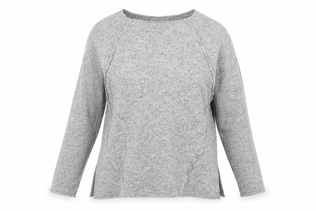 COIN 1804 Womens Grey Round Neck  Rayon Pullover Jumper Size S