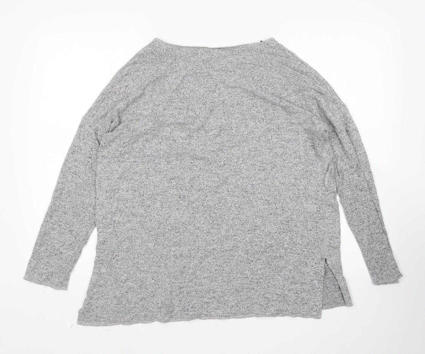 COIN 1804 Womens Grey Round Neck  Rayon Pullover Jumper Size S