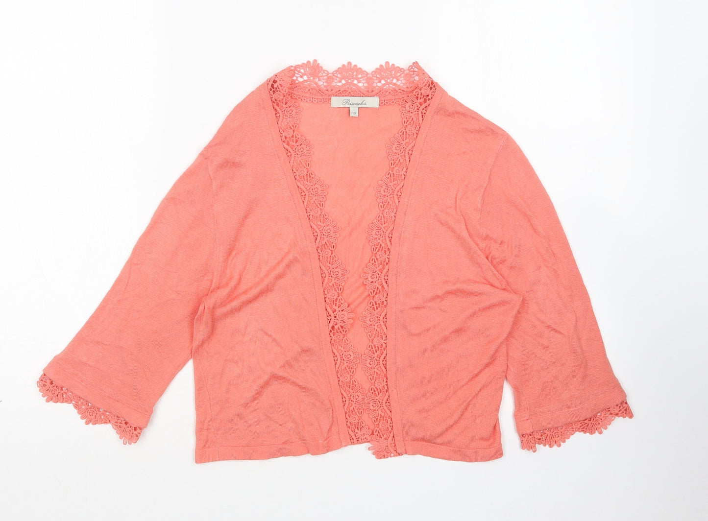 Peacocks Womens Pink V-Neck   Cardigan Jumper Size 10