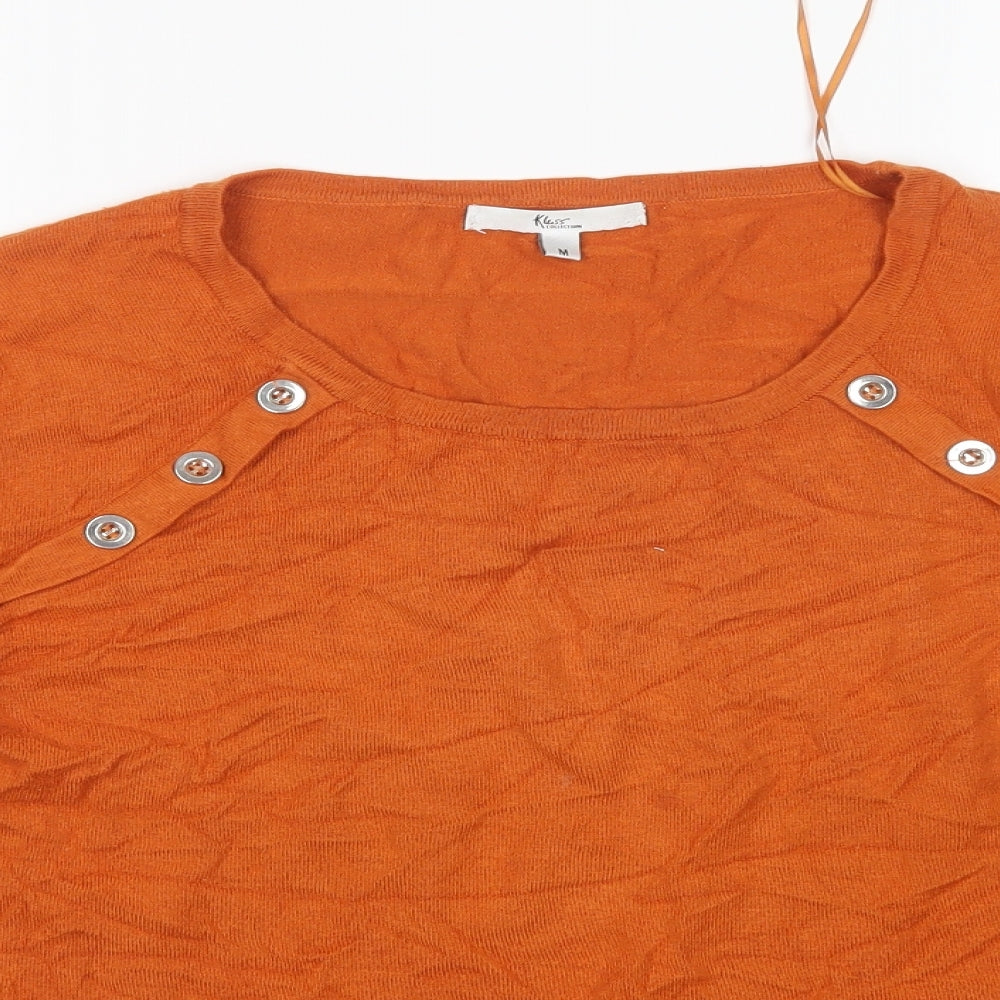 Klass Womens Brown Round Neck   Pullover Jumper Size M