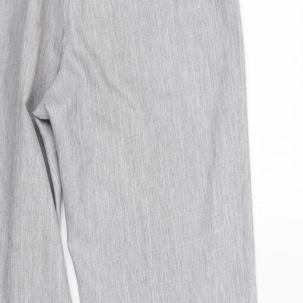 M&S Womens Grey  Polyester Trousers  Size 12 L32 in Regular