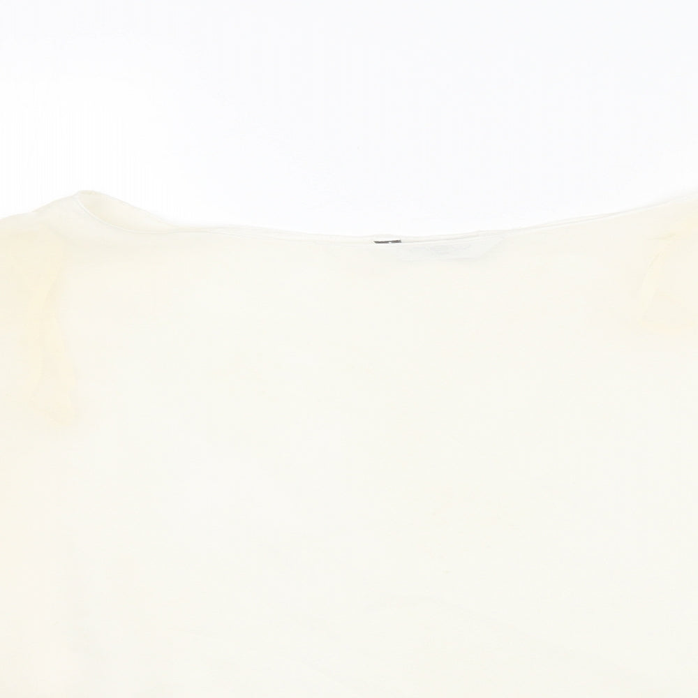 New Look Womens Beige  Polyester Basic Blouse Size 10 Round Neck