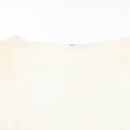 New Look Womens Beige  Polyester Basic Blouse Size 10 Round Neck