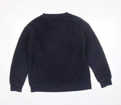 Next Womens Blue Round Neck  Polyester Pullover Jumper Size L