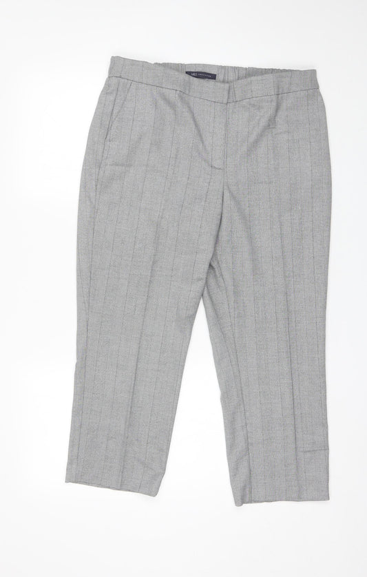 Marks and Spencer Womens Grey  Polyester Dress Pants Trousers Size 14 L23 in Regular