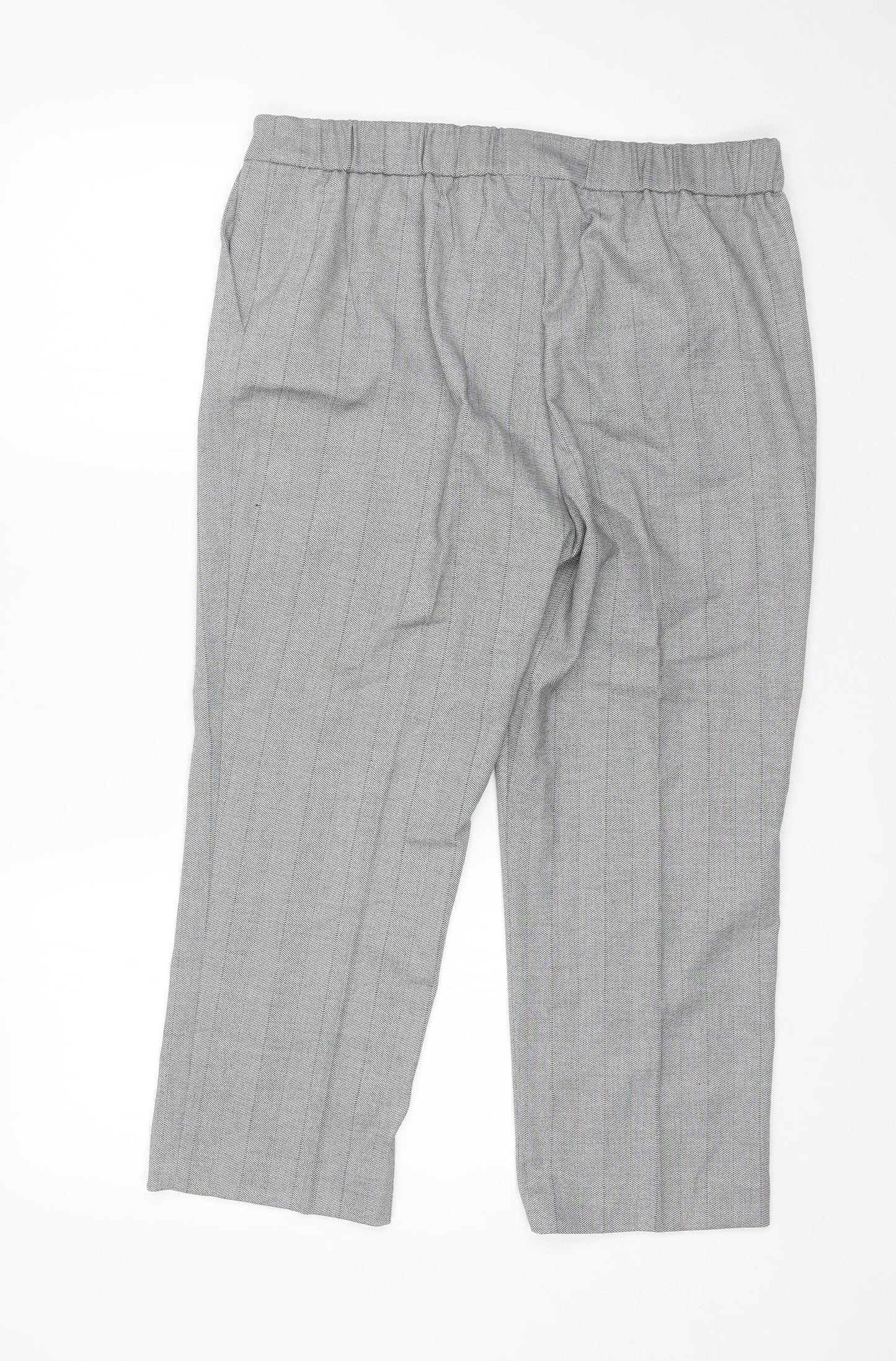 Marks and Spencer Womens Grey  Polyester Dress Pants Trousers Size 14 L23 in Regular