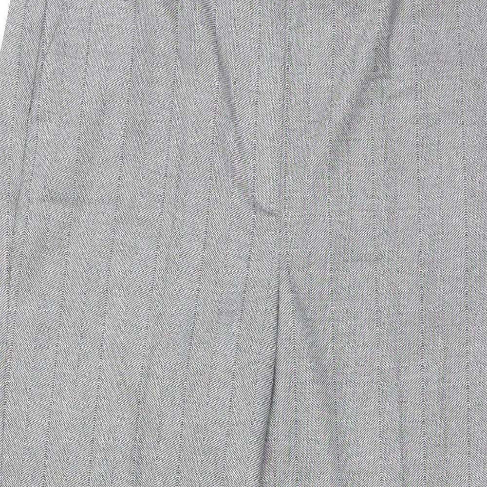 Marks and Spencer Womens Grey  Polyester Dress Pants Trousers Size 14 L23 in Regular