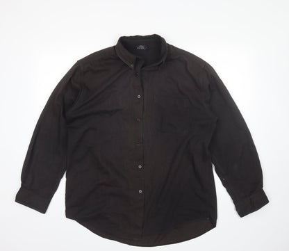 Originals Mens Brown  Polyester  Button-Up Size L Collared