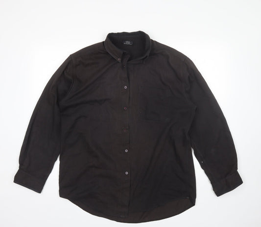 Originals Mens Brown  Polyester  Button-Up Size L Collared