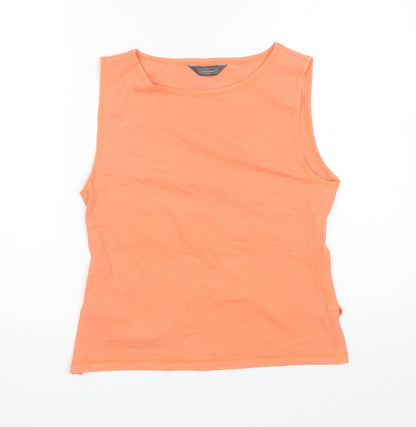 Preloved Definitions Womens Orange  Cotton Basic Tank Size 14 Round Neck - Front