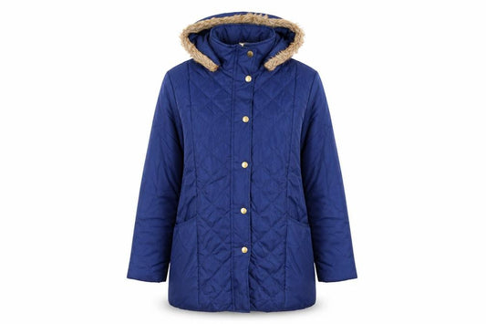 anne de lancay Womens Blue   Parka Coat Size S