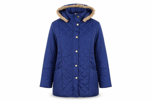 anne de lancay Womens Blue   Parka Coat Size S