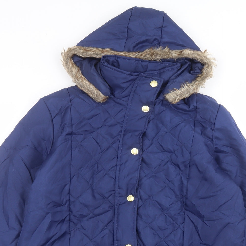 anne de lancay Womens Blue   Parka Coat Size S
