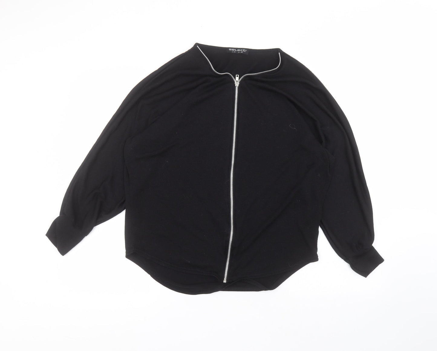 Select Womens Black  Polyester Basic T-Shirt Size 12 Round Neck