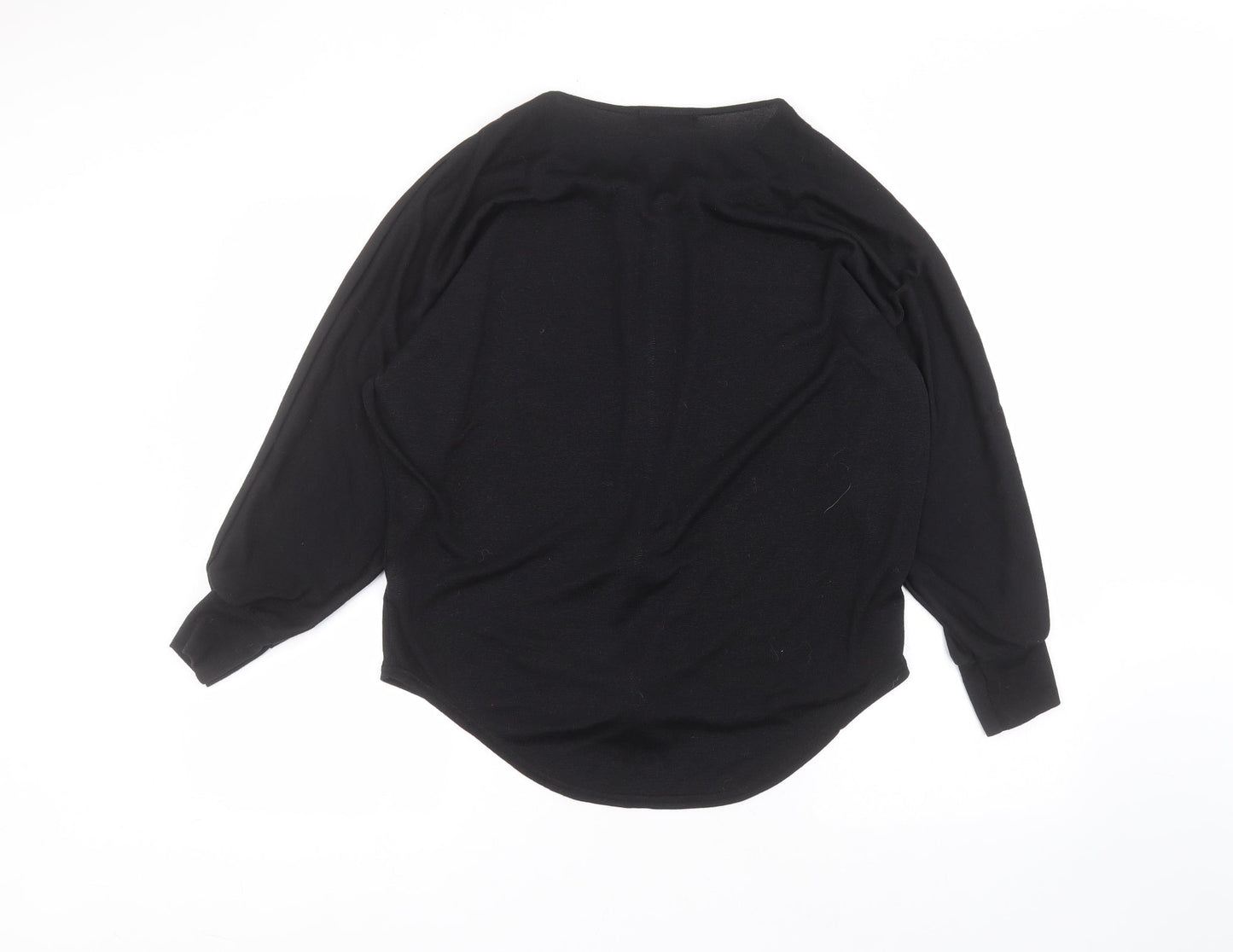 Select Womens Black  Polyester Basic T-Shirt Size 12 Round Neck