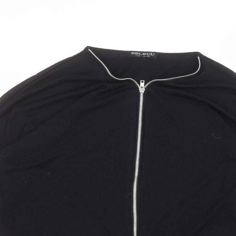 Select Womens Black  Polyester Basic T-Shirt Size 12 Round Neck