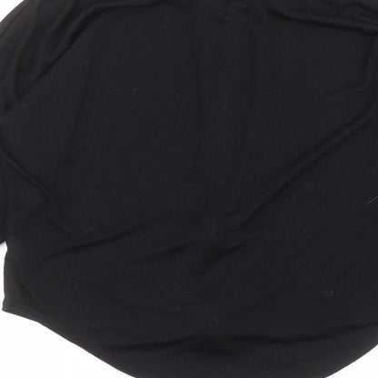Select Womens Black  Polyester Basic T-Shirt Size 12 Round Neck