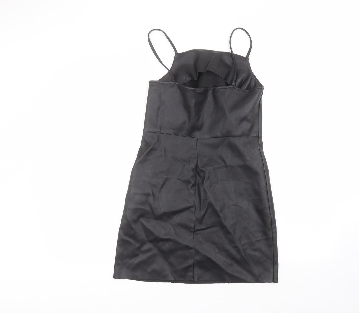 Topshop Womens Black  Polyester A-Line  Size 6  Round Neck