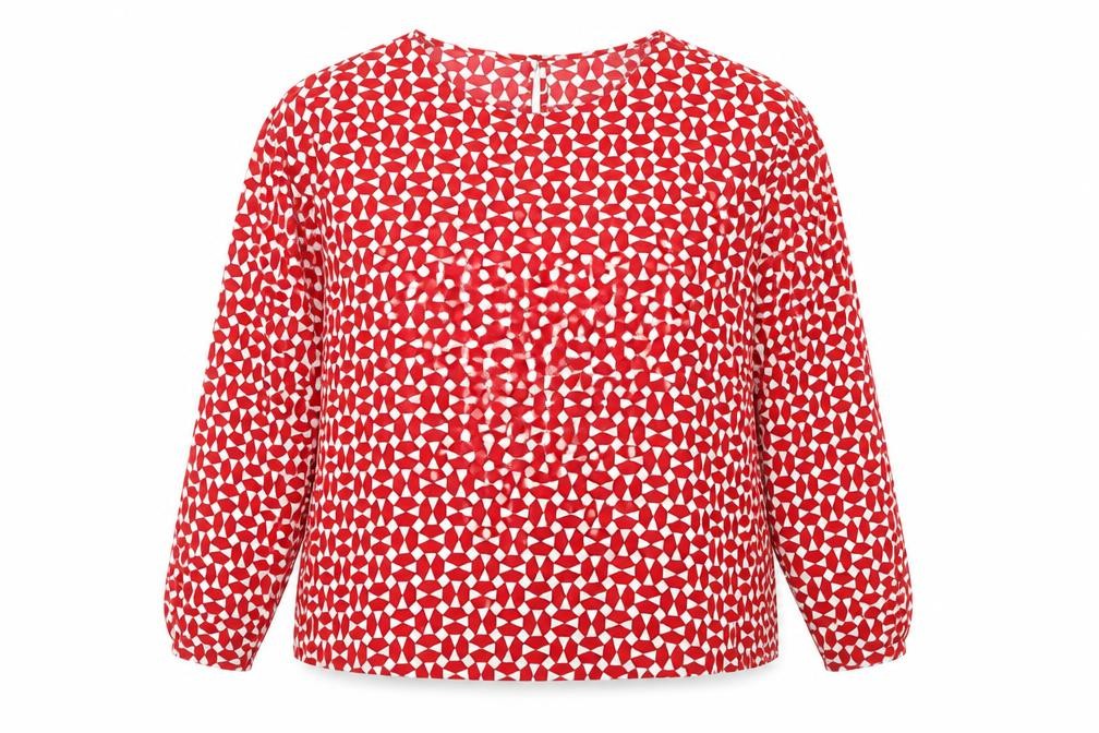 Primark Womens Red  Polyester Basic Blouse Size 14 Round Neck