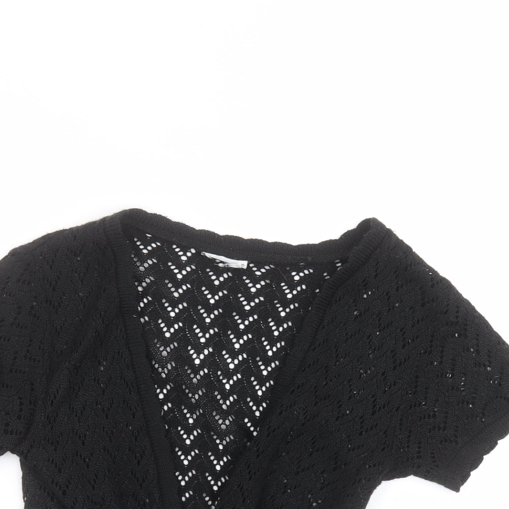 Atmosphere Womens Black V-Neck  Acrylic Cardigan Jumper Size 12