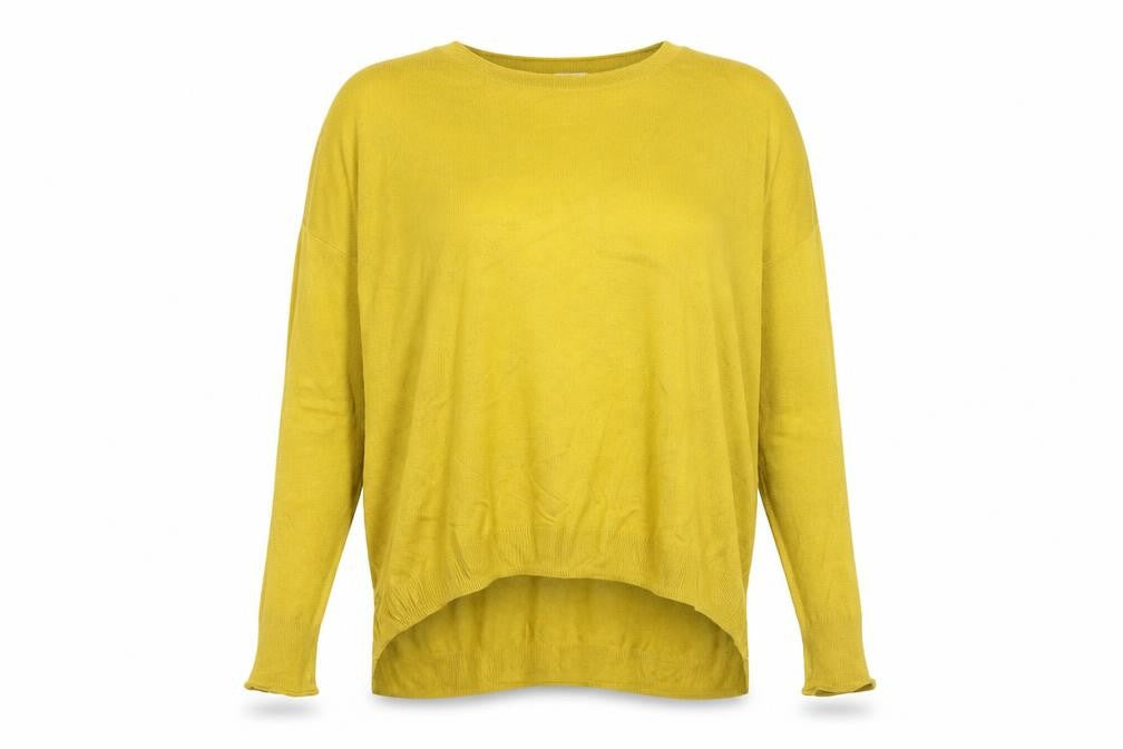 H&M Womens Yellow  Acrylic Basic T-Shirt Size S Round Neck