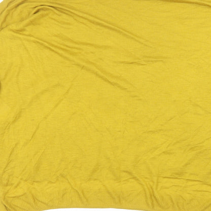 H&M Womens Yellow  Acrylic Basic T-Shirt Size S Round Neck