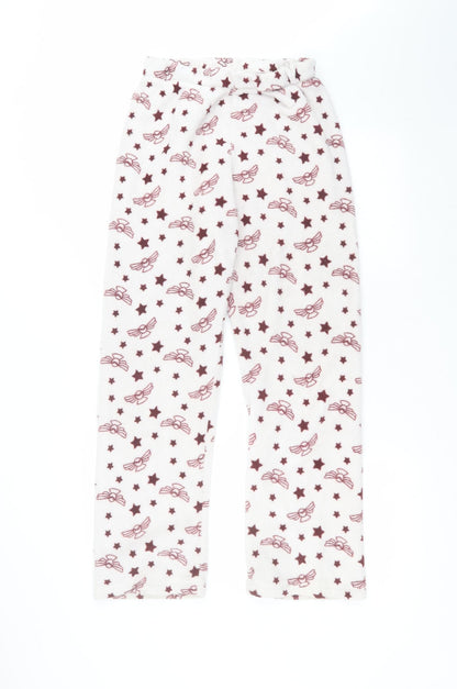 Primark Womens White  Polyester Sweatpants Trousers Size S L27 in Regular