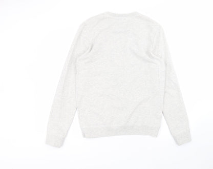 Irreverence Mens Grey Round Neck  Cotton Pullover Jumper Size S