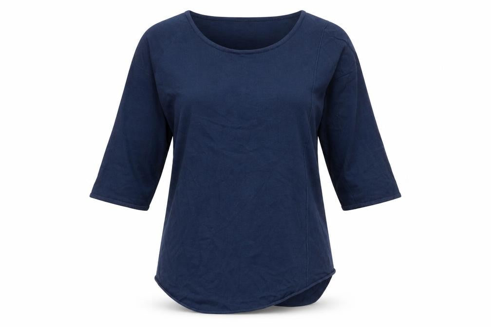 soft B Womens Blue  Acrylic Basic T-Shirt Size M Round Neck