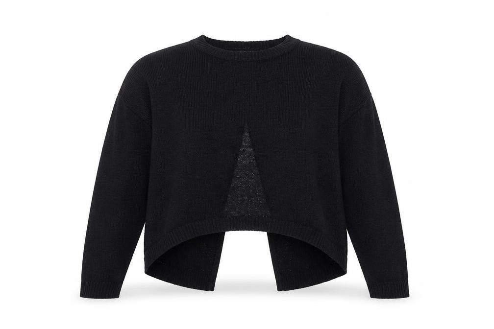 New Look Womens Black Round Neck  Acrylic Pullover Jumper Size M