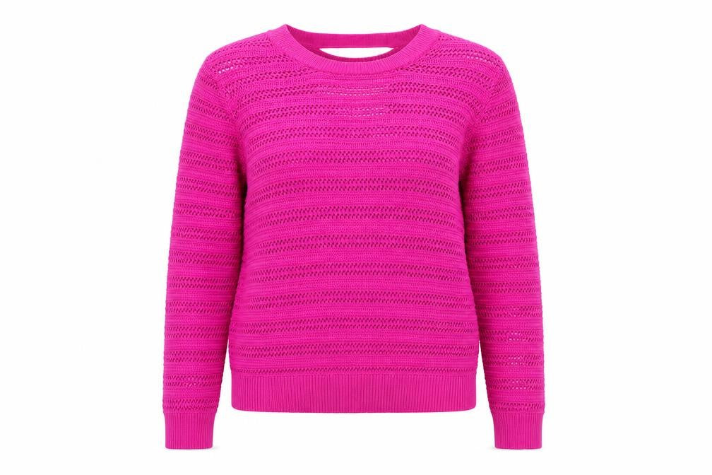 Warehouse Womens Purple Round Neck  Acrylic Pullover Jumper Size 10