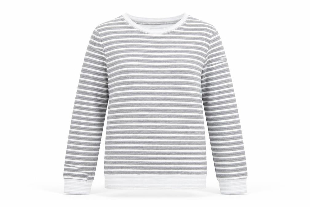 Atmosphere Womens Grey Round Neck Striped Polyester Pullover Jumper Size 6