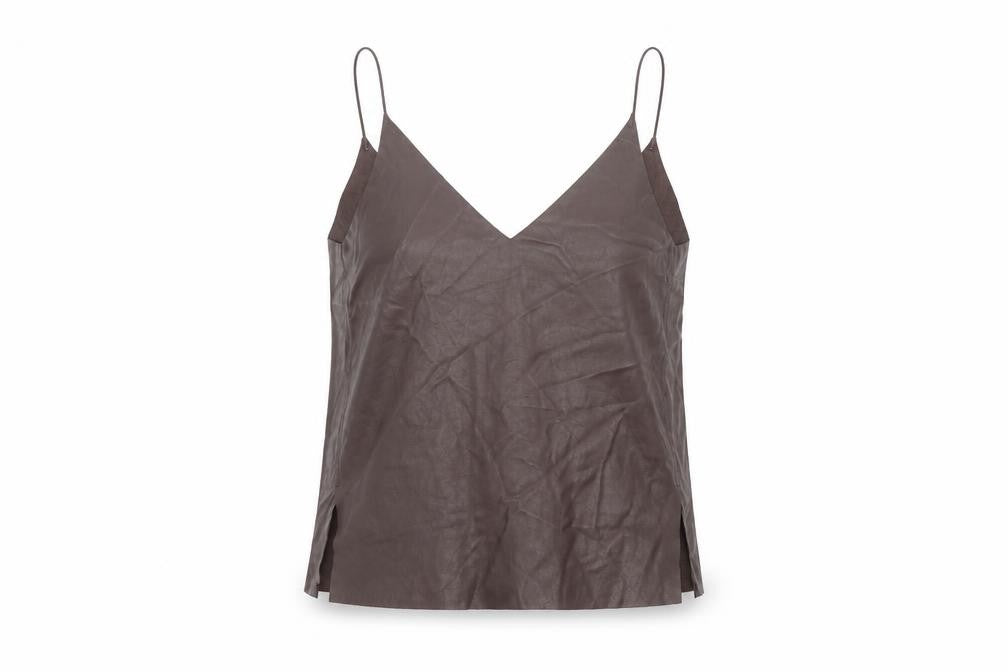 Zara Womens Brown  Polyester Basic Blouse Size S V-Neck