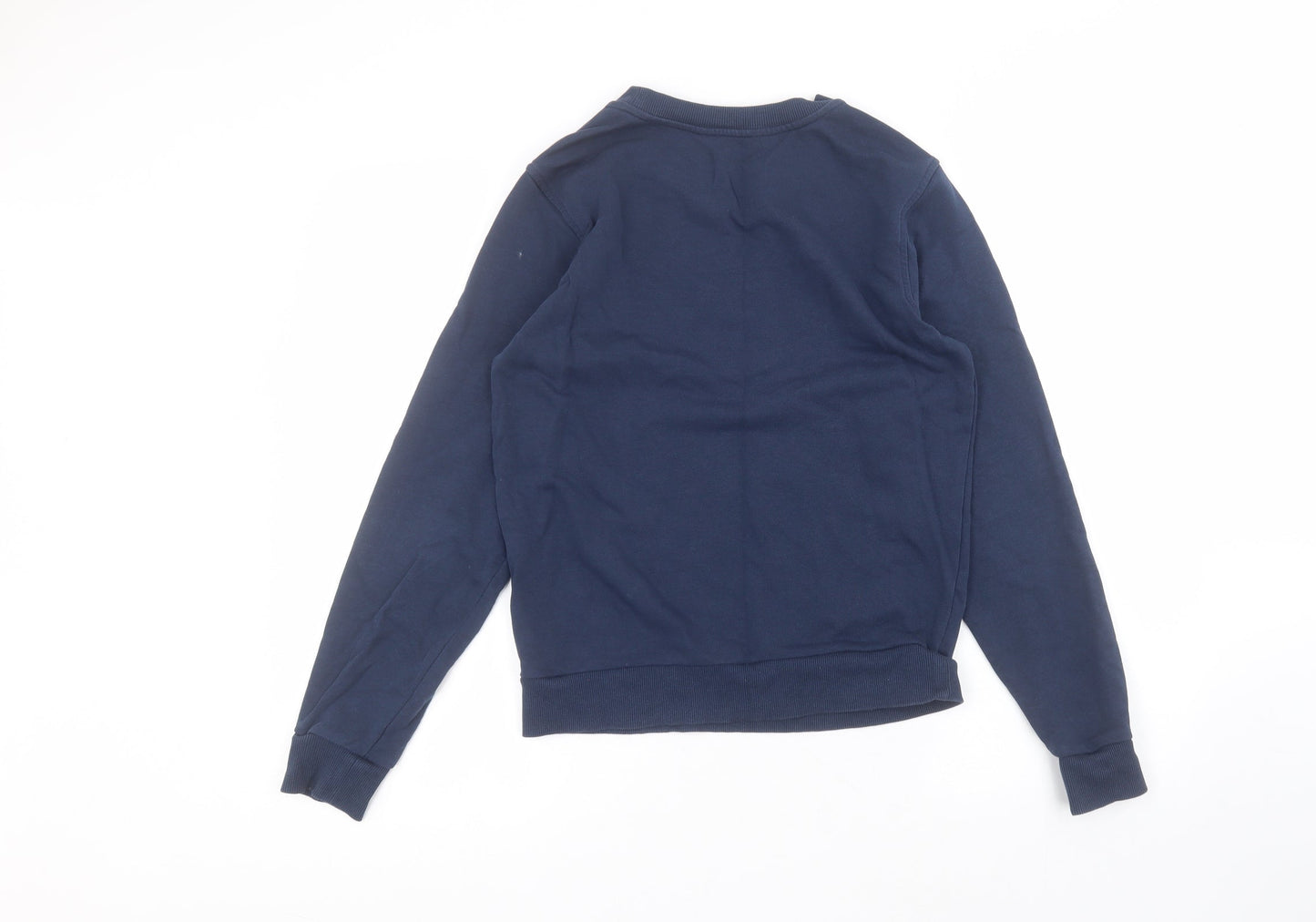 Marks and Spencer Womens Blue Round Neck  Cotton Pullover Jumper Size XS