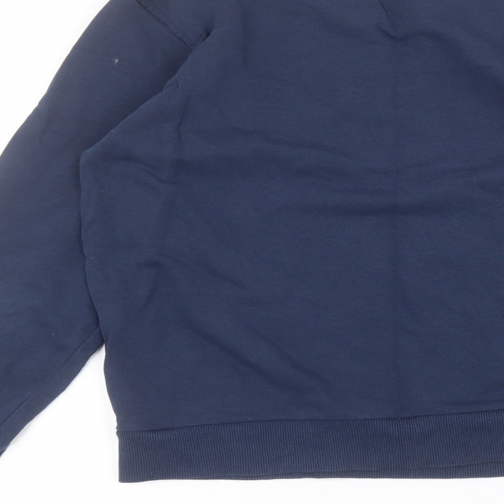 Marks and Spencer Womens Blue Round Neck  Cotton Pullover Jumper Size XS