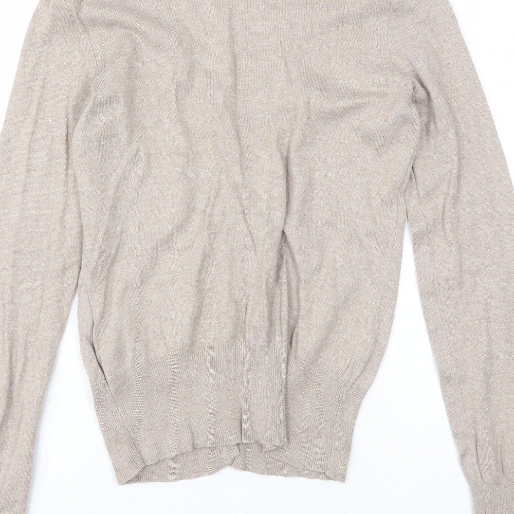 Clockhouse Womens Beige V-Neck  Cotton Cardigan Jumper Size L